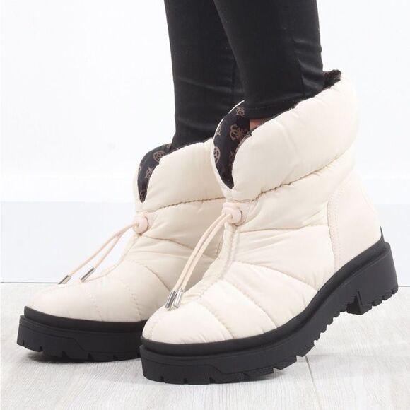 Guess Shoes - GUESS Leeda Padded Ankle Boot Ivory